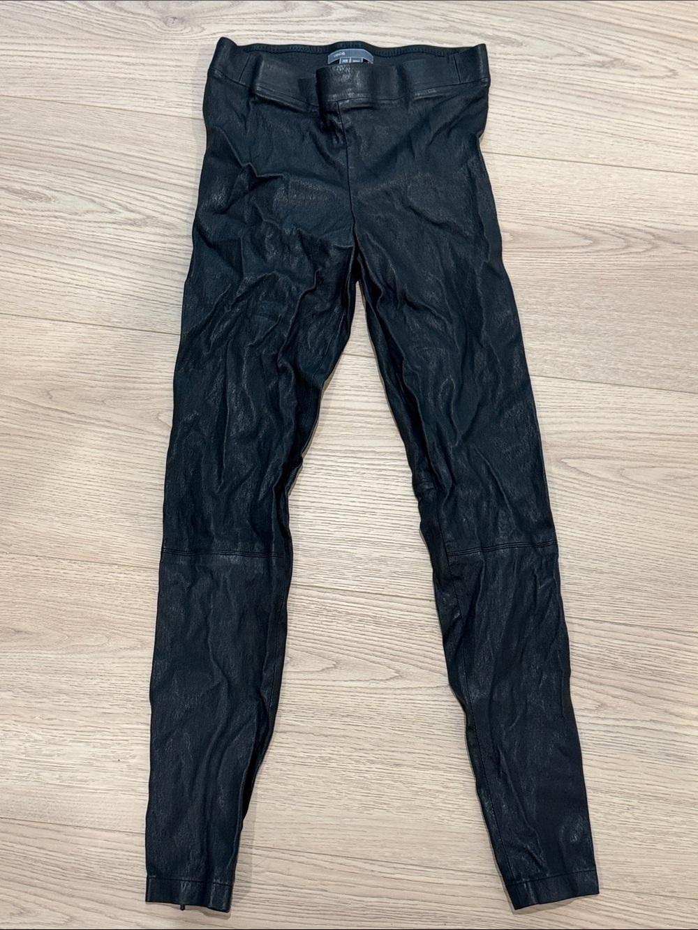 Vince Black Genuine Leather Leggings